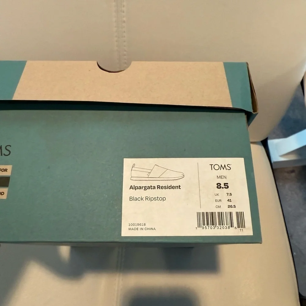 Men’s Toms Apargata Resident Black Size 8.5